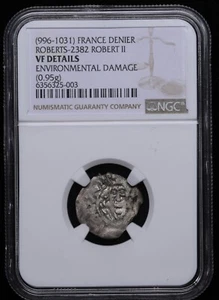 France Robert II The Pious 996-1031 Denier NGC VF RARE - Picture 1 of 3