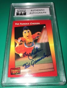 The Famous San Diego Chicken Signed Baseball Card Authentic Autograph Slabbed - Picture 1 of 1