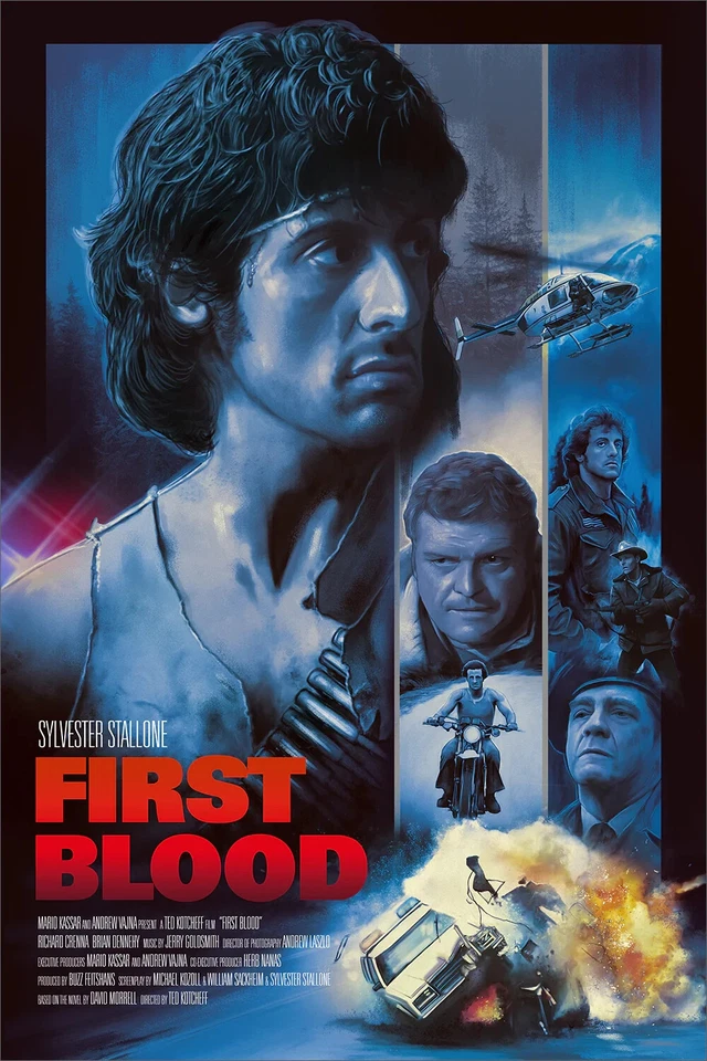 Rambo First Blood Stallone Rich Davies Movie Poster Giclee Print Art 24x36 Mondo