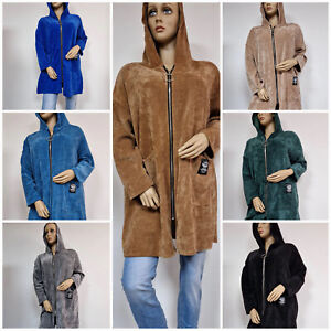 New Style:  kuschelig weiche Jacken mit Kapuze, 7 Farben, Langarm, RV, EG 40-46