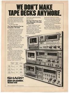 Vintage Print Ad Sharp Tape Machines - We Don't Make Tape Decks Anymore Dec 1979 - Picture 1 of 5