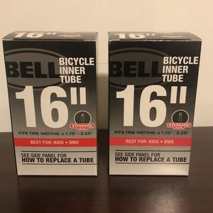 2 Bell Bicycle Inner Tube 16 Inch x 1.75: -2.25" Standard Valve (Kids BMX bike) - Picture 1 of 8
