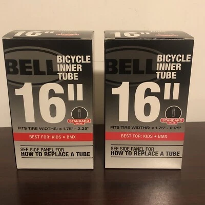 2 Bell Bicycle Inner Tube 16 Inch x 1.75: -2.25" Standard Valve (Kids BMX bike) - Image 1 of 4
