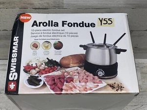 Swissmar Arolla 2L-2.1 QT 10 Pc Stainless Steel Electric Fondue Set New - Picture 1 of 3