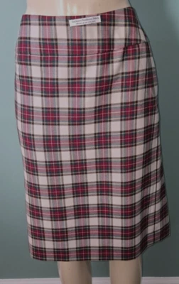 Pendleton Green Red Yellow Tan Plaid 100% Virgin Wool Skirt Lined USA Size 18 - Image 1 of 4