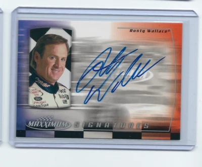2000 UPPER DECK MAXXIMUM SIGNATURES #RW RUSTY WALLACE (HOF) CARD - NASCAR - Image 1 of 2