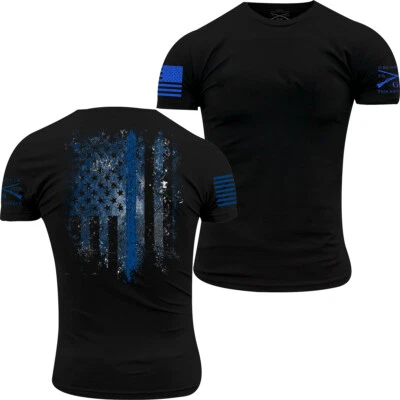 Grunt Style Blue Shield T-Shirt - Black