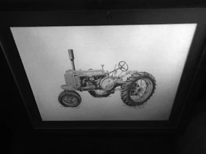 Drawing of a  Antique John Deere Tractor Pencil Art Sketch - Picture 1 of 1
