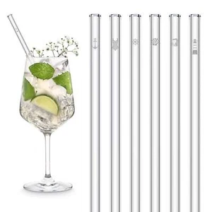 HALM Ostsee Motive Edition gravierte Glastrinkhalme Maritime Deko 6 Stück Glass - Picture 1 of 11