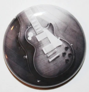 1" (25mm) Black & White Les Paul Guitar Button Badge Pin - Musical-High Quality - Picture 1 of 2