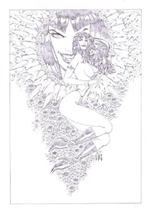 PINUP VAMPIRELLA "11X17" - PÁGINA DE CÓMIC ORIGINAL DE WALTER GEOVANI MA1 - Imagen 1 de 2