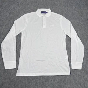 Polo Ralph Lauren Purple Label bianca jockey manica lunga piqué uomo piccola - Foto 1 di 6