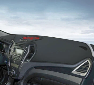 For Hyundai Santa Fe 2013-18 Leather Non-slip Dash Mat Dashboard Carpet Black 1p Foto 1 de 4