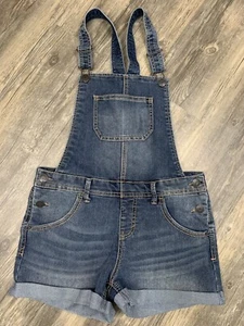 EUC Cherokee Shortalls Bib Overalls XL Festival Hipster Denim Extra Large - Picture 1 of 7