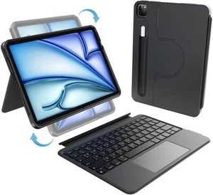 Funda y Teclado para iPad Air 11 Pulgadas, Trackpad Multitáctil, Giratorio, Negro - Imagen 1 de 12