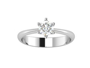 Wedding Ring 14k White Gold Round 0.50 Ct Lab Created Diamond All Size Available - Imagen 1 de 6