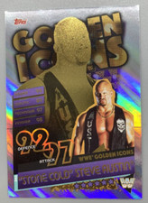 2020 Topps WWE Slam Attax Reloaded #346 Stone Cold SA WWE Golden Icons Foil Card