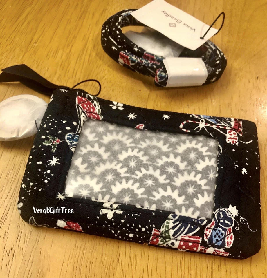 Vera Bradley Iconic Zip ID Case Holiday Owls 22635