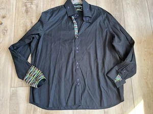 Coogi Classic Shirt Mens Flip Cuffs Classic Button-Up Black Size 4XL - Picture 1 of 7