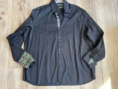 Coogi Classic Shirt Mens Flip Cuffs Classic Button-Up Black Size 4XL - Image 1 of 4