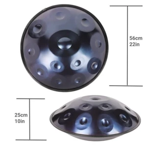 440 Hz blaues Handpan in d-Moll 12-Noten-Stahltrommel-Percussion-Instrument - Bild 1 von 5