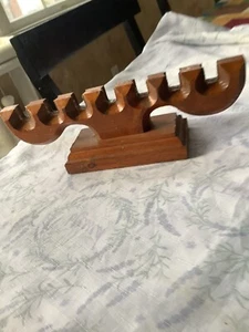 Menorah Vintage Wood Carved - Picture 1 of 12