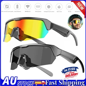 Smart Glasses Sports UV400 Sunglasses Outdoor Cycling with Bluetooth Call Music - Picture 1 of 14