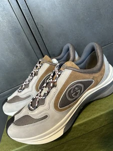 Gucci Mens GG Interlocking Grey Suede Trainers Sneakers Size 14UK/15US - Picture 1 of 20
