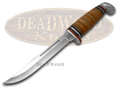 Case xx Slim Fixed Blade Hunter Knife Polished Leather Handle Stainless 00381 - Image 1 of 4