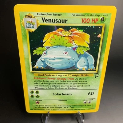 Venusaur 18/130 Base Set 2 2000 Holo Rare Vintage Pokémon Card LP Small Crease - Image 1 of 4