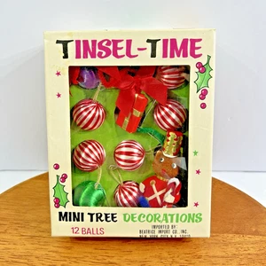 Vintage Weihnachtsschmuck 8 Kugeln Satin Glanz rot klein Japan verpackt insgesamt 11 - Bild 1 von 10