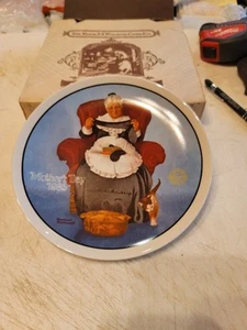 1985 Knowles Norman Rockwell "Mending Time" Sammelteller Muttertag, CoA - Bild 1 von 5