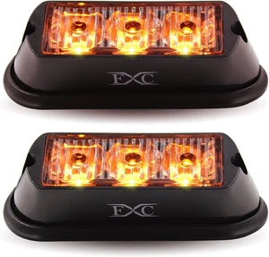 (2PCS 3-LED Strobe Lights Amber Waterproof Emergency Beacon Flash Lights,Pu - Picture 1 of 8