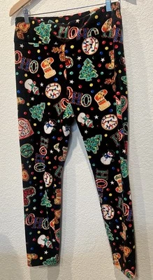 No Boundaries Juniors Velour Ankle Christmas Leggings Size:XL Soft  - Image 1 of 4