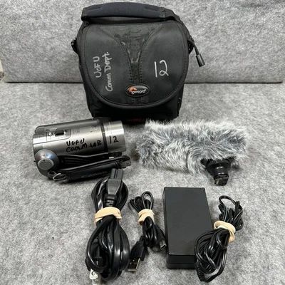 Canon VIXIA HF100 Camcorder + DM-100 Microphone w/Accessories - Tested, Working - Image 1 of 4