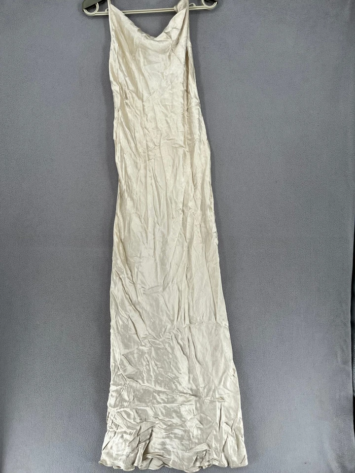 Bec & Bridge Dress Womens 10 Beige Cocktail Sleeveless V Neck Maxi Cowl Strap - image 1 of 4