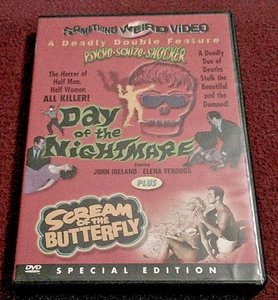 Day of the Nightmare/Scream of the Butterfly RARE OOP Something Weird Video DVD - Imagen 1 de 3