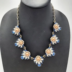 Joan Rivers blau rosa Strass klobig Statement Kragen 20" Halskette Glitzer - Bild 1 von 7
