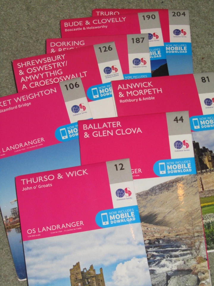 OS Ordnance survey Landranger maps, 2016-20 latest version - 'as new' condition - Image 1 of 1