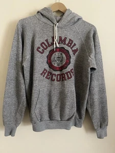RARA felpa con cappuccio pullover marketing Columbia Records vintage anni 80 made in USA taglia L - Foto 1 di 4