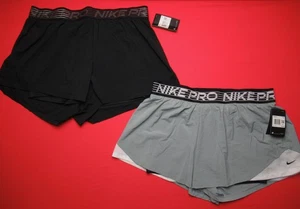 Nike NWT Pro Flex 2-in-1 Training Shorts Black & Gray CJ2164 Womens XXL - Picture 1 of 9