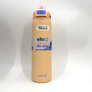 Ello Pop & Fill Edelstahl Wasserflasche NEU 22 oz gelb - Bild 1 von 4