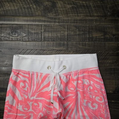 Lilly Pulitzer The Beach Pants 32" Pink Sun Ray Shimmy Large - Image 1 of 4