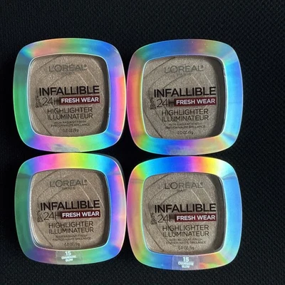 4 Loreal Infallible 24H Fresh Wear Highlighter Illuminateur 15 Champagne Glow - Image 1 of 2