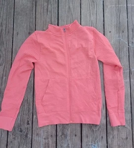 Aura Yoga Jacket Coral Pink Ribbed M/L - Picture 1 of 4