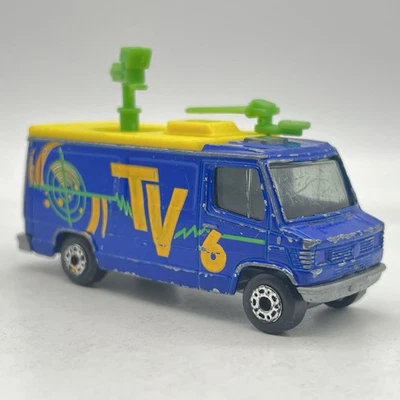 Camión Matchbox TV Noticias Azul Oscuro Suelto 1998 1-75 Serie 1 Foto 1 de 4