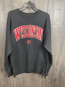 Wisconsin Badgers Vintage J America Sweatshirt Mens Embroidered Pocket Large - Picture 1 of 7
