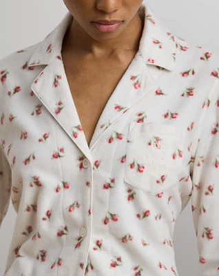 Nuevo con etiquetas Ralph Lauren Crema Rosa Bud Floral Polar Mujer Pijama Conjunto de 2 piezas M, L, XL Foto 1 de 4