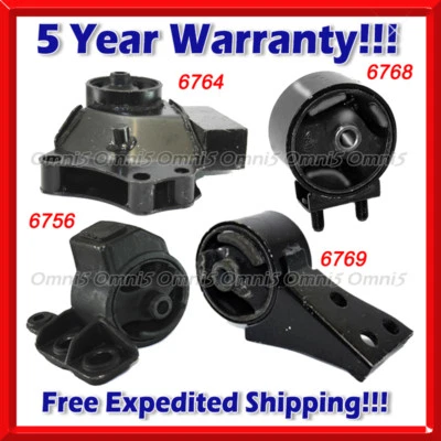 K611 Compatível com 2000-2004 Kia Spectra 1.8L MANUAL Motor e Conjunto de Montagem de Transmissão 4 peças - Imagem 1 de 4