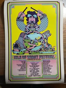 Isle Of Wight 1970 Festival Poster 2nd Printing Jimi Hendrix The DOORS CHICAGO - Bild 1 von 6